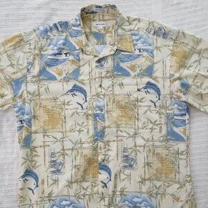 Pierre Cardin Men's 'Sport Fisherman' Hawaiian Shirt - LG  (VGC)